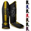 DXM Martial Arts Shin Guards Kickboxing Leg Guards with Instep Protection for for Muay Thai, Boxing, MMA, Karate, Taekwondo, Sparring, Training, MMA Equipment (XL, Gold & Black) view 1