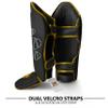 DXM Martial Arts Shin Guards Kickboxing Leg Guards with Instep Protection for for Muay Thai, Boxing, MMA, Karate, Taekwondo, Sparring, Training, MMA Equipment (XL, Gold & Black) view 3