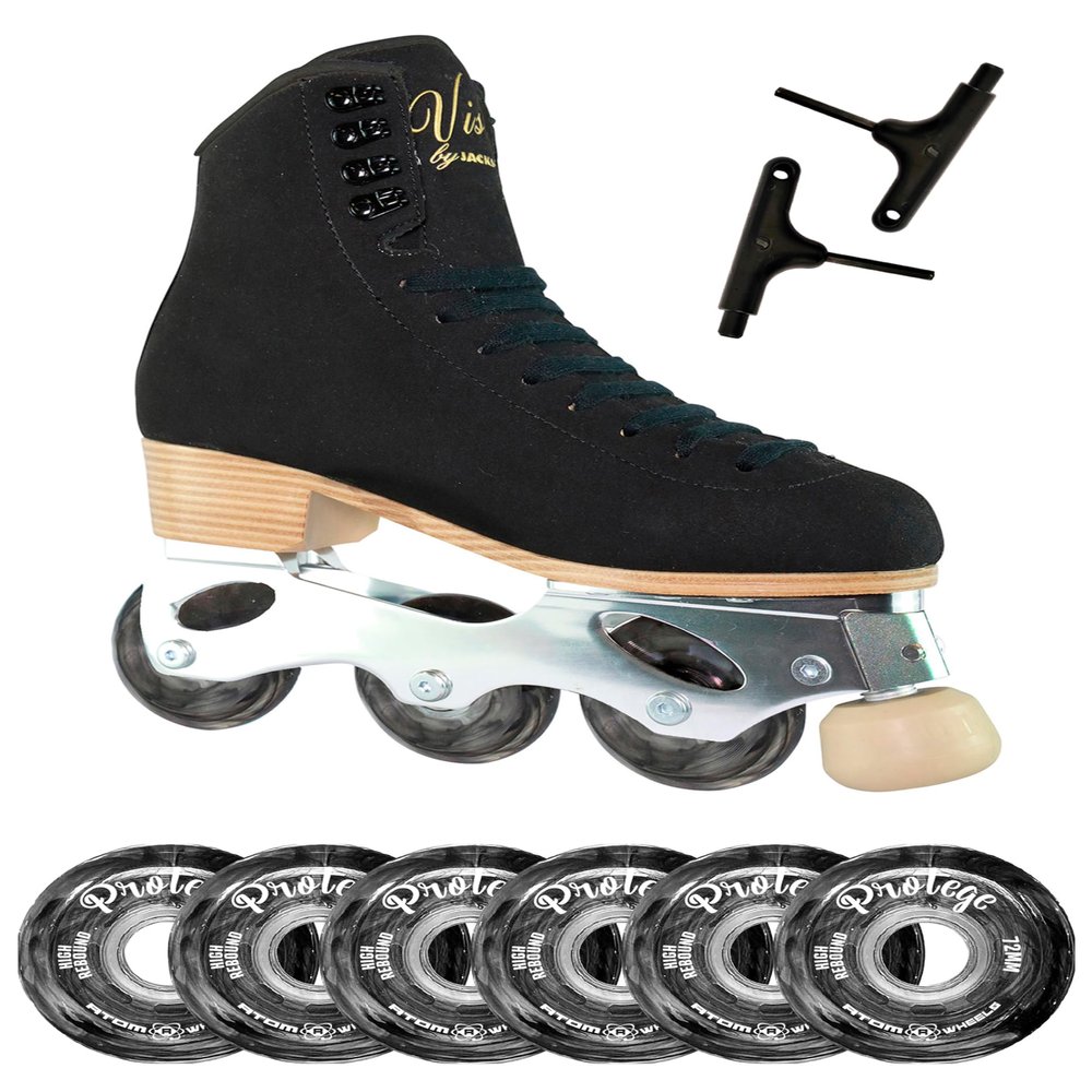 Jackson Ultima Inline Roller Skates/Black Vista/Bundle with Protege Wheels and Tools/Women's Size 8 / JUST LAUNCHED 2023