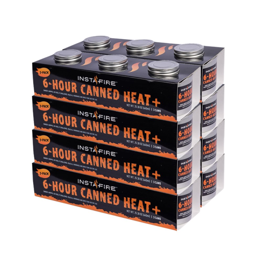 InstaFire 6-Hour Canned Heat (24 Cans), Canned Heat for Cooking, Canned Heat for Food, Heat for Camping, Heat for Camp Stove, Indoor Heat, Nontoxic Heat, Emergency Heat, Heat for Emergency