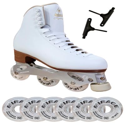 Jackson Ultima Inline Roller Skates/White Mystique/Bundle with Mirage Wheels and Tools/Women's Size 5 / JUST LAUNCHED 2023