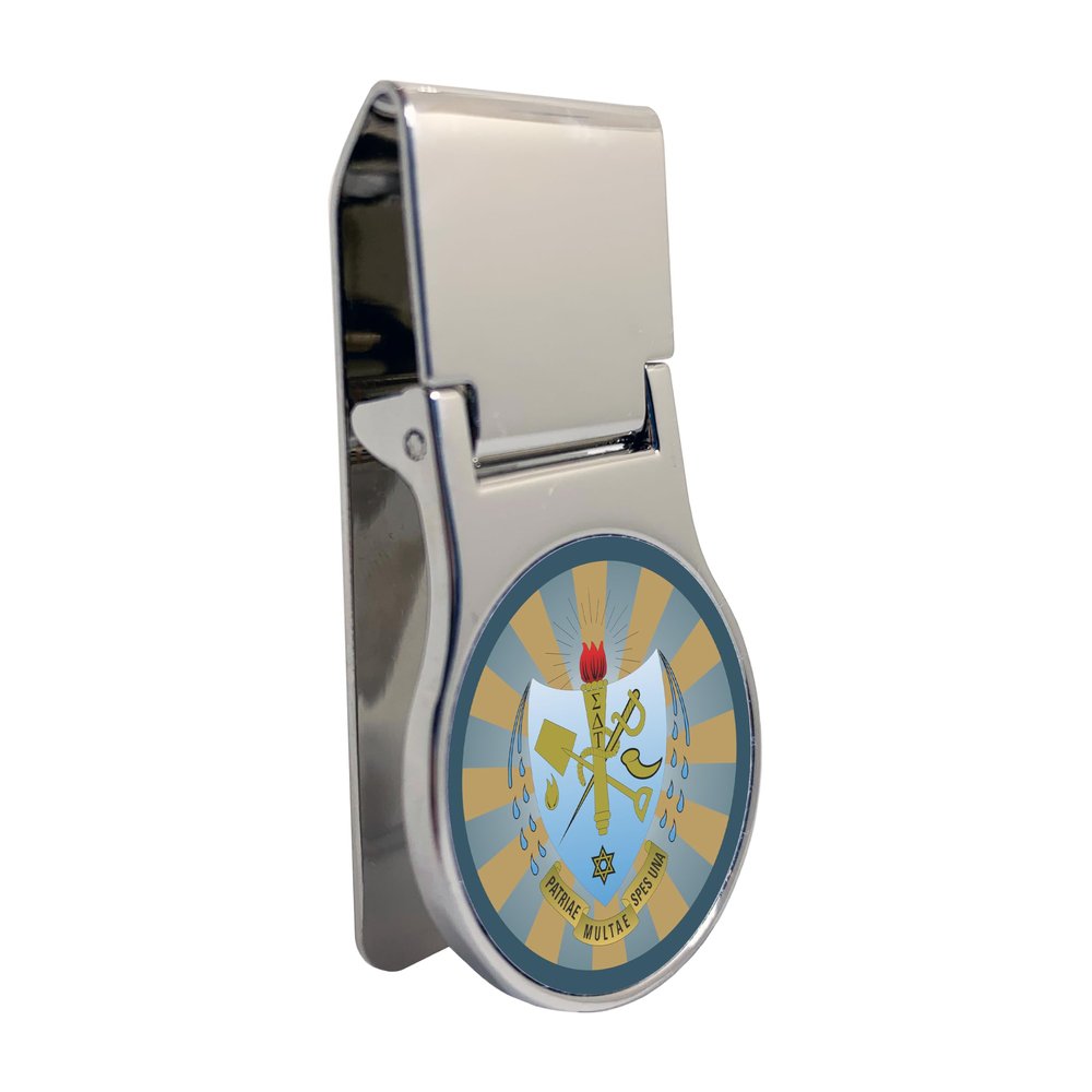 Sigma Delta Tau Officially Licensed Money Clip - Premium Round Stainless Steel Design for Greek Life, Sorority Sisters, Alumni, and College Students - Slim Front Pocket Carry (Sigma Delta Tau 4)