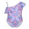 iiniim Kids Baby Girls' One Piece Ruffle One Shoulder Floral Adjustable Swimsuit Swimwear Summer Beach wear Bathing Suit Colorful 3-4 view 3