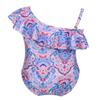iiniim Kids Baby Girls' One Piece Ruffle One Shoulder Floral Adjustable Swimsuit Swimwear Summer Beach wear Bathing Suit Colorful 3-4 view 4