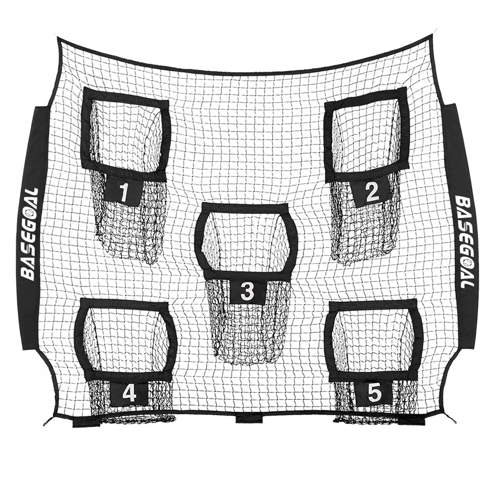 BaseGoal Football Replacement Net(NET ONLY),Heavy Duty Knotless for Football Throwing Training, Improve QB Throwing Accuracy (7Ft x7Ft, Black)