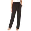 IEPOFG Fleece Lined Pants for Women Casual Winter Warm Thickened Fashion Fitness Elastic High Waisted Sweatpants with Pocket Black view 1