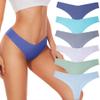 Hellopopgo Seamless Thongs For Women V-waisted No Show Thong Seamless Panties Breathable Comfortable Underwear Womens 6-Pack,X-Large view 1