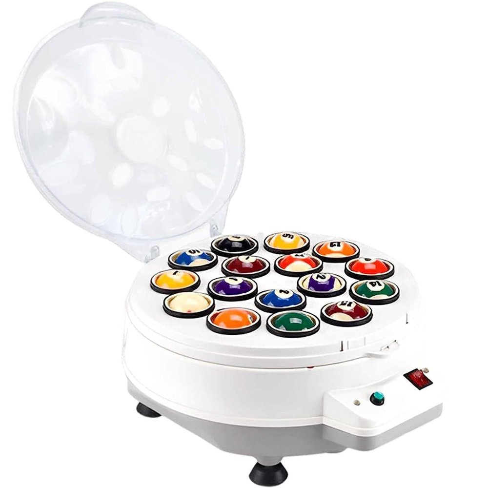 Pool Ball Polisher, 16 Balls Billiard Cleaning Machine, Automatic Billiard Ball Cleaner, for Clean,Polish & Care for Billiards Balls, for Billiards Ball Set Snooker Ball Set