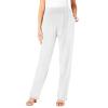 IEPOFG Fleece Lined Pants for Women Casual Winter Warm Thickened Fashion Fitness Elastic High Waisted Sweatpants with Pocket White view 1