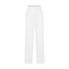IEPOFG Fleece Lined Pants for Women Casual Winter Warm Thickened Fashion Fitness Elastic High Waisted Sweatpants with Pocket White view 2