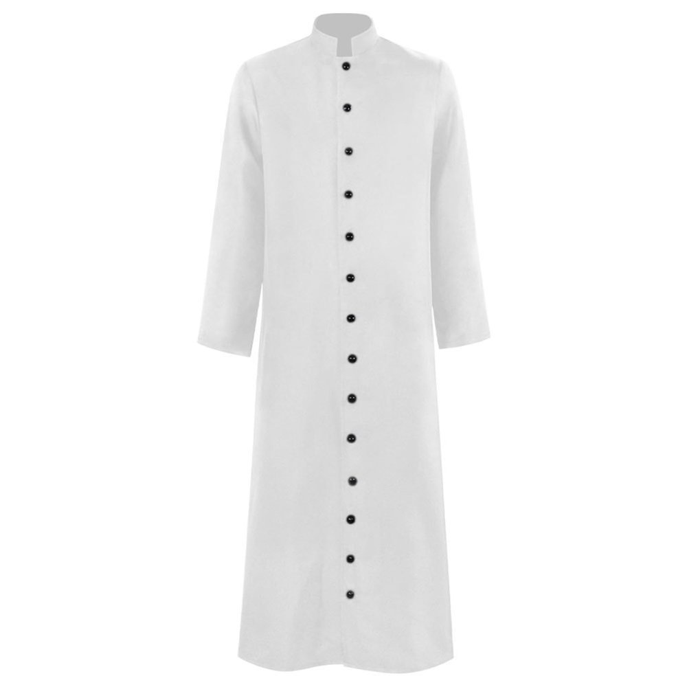Buddhi Mens Priest Costume Adult Priest Costume Father Robe Stole Cosplay Stage Halloween Catholic Clergy Priest Vestments Cosplay Cassock Renaissance Cosplay