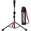 FDLS Baseball Batting tee for Adults and Youth Teens, Portable Tripod Stand Base Tee Easy Adjustable Height 27 to 46 inches for Hitting Training Practice, with Carrying Bag (Black and Red) view 1