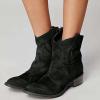 Dsisskai Womens Chunky Block Low Heel Mid Calf Boots Retro Round Toe Leather Side Zip Fall Winter Fashion Boots Comfortable Motorcycle Biker Boots for Women (Black, 9) Botines para Mujer de Tacon view 2