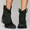 Dsisskai Womens Chunky Block Low Heel Mid Calf Boots Retro Round Toe Leather Side Zip Fall Winter Fashion Boots Comfortable Motorcycle Biker Boots for Women (Black, 9) Botines para Mujer de Tacon view 4