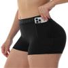 Runhit 3" Volleyball Shorts Womens 3 Pack Compression Shorts for Women Spandex Shorts Women with Pocket Workout Athletic Black Black Black M view 2