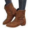 Ankle Boots for Women Retro Lace Up Pointed Toe Chunky Mid Heel Dress Short Boots Casual Comfortable Leather Outdoor Fall Booties Shoes (Brown, 8) Botines para Mujer Elegantes view 1