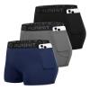 Runhit 3 Pack Spandex Shorts with Pockets for Women Volleyball Shorts 3 inch Women's Compression Shorts Workout Biker Blue Gray Black L view 1