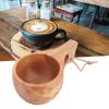 220ML Wooden Camping Cup, Tradtional Nordic Design Coffee Mug, Kuksa Cup with Lanyard, Finely Polished Coffee Mug with Handle, Heat Insulation Coffee Cup for Outdoor Hiking view 4