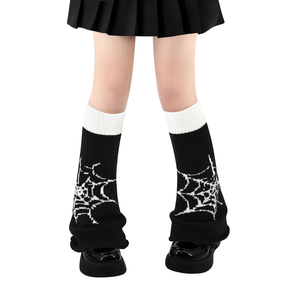 Olreco Black Leg Warmers for Women Y2K Gothic Accessories for Women Goth Gifts Goth Clothes Leg Warmers Halloween Costumes