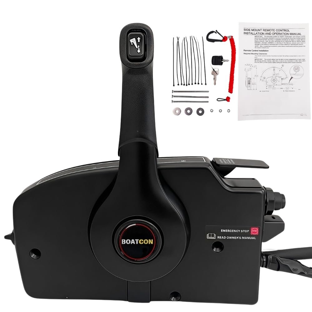 Ooutboard Remote Control Box 881170A11 10Pin Pull 20FT Cable Side Mount For Mercury