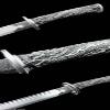 Qing dao Dynasty Army Broadsword,Chinese Swords,Battle Ready,Forged Blade with Alloy Fittings and Faux Leather Scabbard view 3