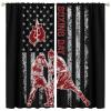 FBMLBRB Abstract Sports Theme Boxing Curtains,Vintage Boxing Gloves Fighting Match American Flag Design Window Curtains Thermal Insulated Rod Pocket Blackout Curtains 2 Panels 63" L x 31.5" W view 1
