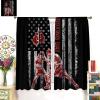 FBMLBRB Abstract Sports Theme Boxing Curtains,Vintage Boxing Gloves Fighting Match American Flag Design Window Curtains Thermal Insulated Rod Pocket Blackout Curtains 2 Panels 63" L x 31.5" W view 3