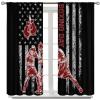 FBMLBRB Abstract Sports Theme Boxing Curtains,Vintage Boxing Gloves Fighting Match American Flag Design Window Curtains Thermal Insulated Rod Pocket Blackout Curtains 2 Panels 63" L x 31.5" W view 4
