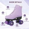 YYW Stylish Roller Skates for Women Girls, High-top Cozy Microfiber Leather Roller Skates,Classic Double Row Indoor Outdoor Roller Skates for Beginner (Purple,41-US Women 10) view 2