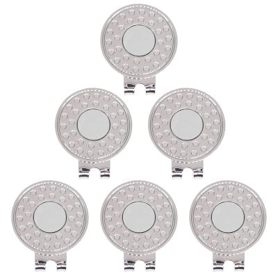 ONEDIGI 6PCS Golf Hat Clips Magnetic Golf Ball Marker Holders for Golf Hats Caps Gloves Nickel-Plated Alloy Clips for Metal Golf Ball Markers Professional Golf Training Aids Accessories (Silver)