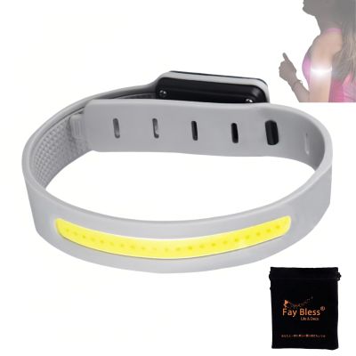 Fay Bless LED Armband, USB Rechargeable Flashing Light (Grey 1 Pack)