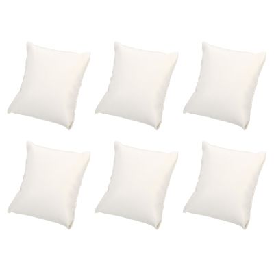 uxcell 6Pcs Bracelet Watch Pillow, 3.54" x 3.15" PU Leather Jewelry Display Pillows for Bangle Cushions Display Storage, White