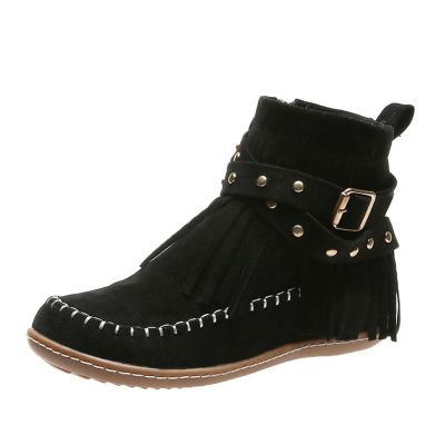 Cowgirl Boots Women Wide Calf Zipper Fringe Cowgirl boots Women's Western Cowboy Ankle Boots Mid Calf Fashion Party Short Booties Classic Casual Winter Walking Shoes