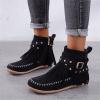 Cowgirl Boots Women Wide Calf Zipper Fringe Cowgirl boots Women's Western Cowboy Ankle Boots Mid Calf Fashion Party Short Booties Classic Casual Winter Walking Shoes view 3
