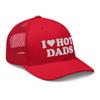 RIVEMUG I Love Hot Dads Trucker Hat Curved Bill Mid Crown Adjustable Funny Adult Humor Cap Red view 4