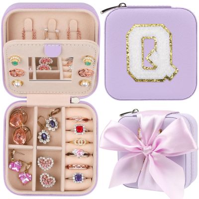CHMI Travel Jewelry Case, Purple Travel Jewelry Box, Travel Jewelry Organizer, Travel Gifts for Women Girls, Jewelry Organizer Box, Birthday Gifts for Women, Christmas Gifts for Teens Girls - Q