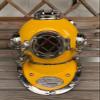 ALFA NAUTICAL Scuba Vintage Helmet Divers Diving US Navy Mark V Full Size Antique Divers Yellow Helmet view 2