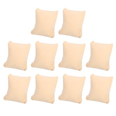 uxcell 10Pcs Bracelet Watch Pillow, 3.54" x 3.15" Flannelette Jewelry Display Pillows for Bangle Cushions Display Storage, Beige