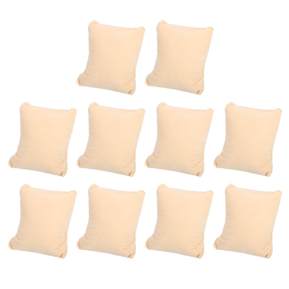 uxcell 10Pcs Bracelet Watch Pillow, 3.54" x 3.15" Flannelette Jewelry Display Pillows for Bangle Cushions Display Storage, Beige