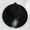 Aoleaky Men's Woolen Fedoras Hat Wide Brim 12Cm Woolen Hat Black Wool Felt Fedora Woolen Cap Equestrian Hat Black 59-60CM L view 3