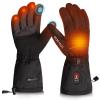 SNOW DEER Heated Gloves for Men Women - Rechargeable, Waterproof, Cut-Resistant with Touchscreen for Winter Outdoor Work,Camping Warmer,Medium,Black view 1