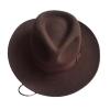Aoleaky Men's Fedoras Wool Hat Adult Woolen Wide Brim Cowboy Hats Single Anti-Wrinkle Cowboy Hat Wide Brim Brown 56-58CM M view 1