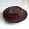 Aoleaky Men's Fedoras Wool Hat Adult Woolen Wide Brim Cowboy Hats Single Anti-Wrinkle Cowboy Hat Wide Brim Brown 56-58CM M view 2