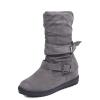 SACFOF Womens Ankle Boots Slip On Mid-Calf Slouch Booties Fashion Casual Slouch Buckle Strap Mid Calf Booties view 1