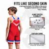 Exxact Sports Sublimated Youth Wrestling Singlet For Boys, Premium Powerlifting Singlet, Kids Wrestling Singlets For Training (YL, Red USA) view 3