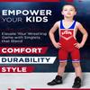 Exxact Sports Sublimated Youth Wrestling Singlet For Boys, Premium Powerlifting Singlet, Kids Wrestling Singlets For Training (YL, Red USA) view 4