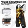 Exxact Sports Sublimated Men's Wrestling Singlet, High-Performance Powerlifting Singlet, Wrestling Singlets for Men (AXL, Lion) view 2