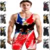 Exxact Sports Sublimated Men's Wrestling Singlet, High-Performance Powerlifting Singlet, Wrestling Singlets for Men (AXL, Brushy USA) view 1