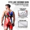 Exxact Sports Sublimated Men's Wrestling Singlet, High-Performance Powerlifting Singlet, Wrestling Singlets for Men (AXL, Brushy USA) view 3