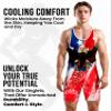 Exxact Sports Sublimated Men's Wrestling Singlet, High-Performance Powerlifting Singlet, Wrestling Singlets for Men (AXL, Brushy USA) view 4